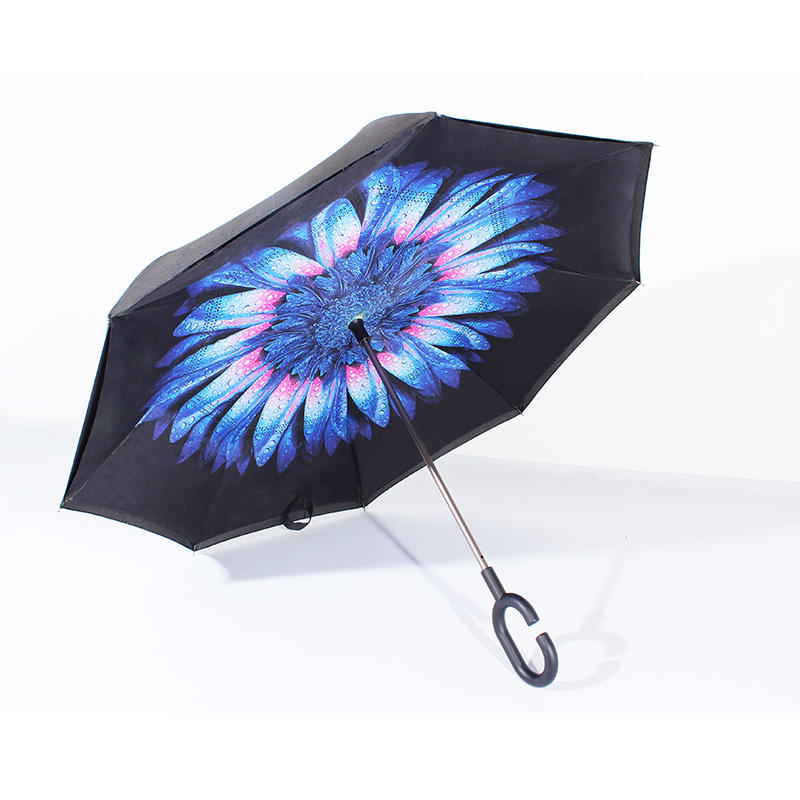 Manufacturer for New Design Hands Free Magic 2 Layer Umbrella Inverted Upside Down Reverse double Umbrella