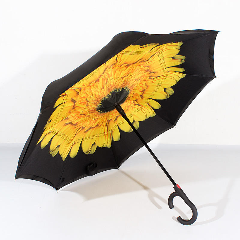 Manufacturer for New Design Hands Free Magic 2 Layer Umbrella Inverted Upside Down Reverse double Umbrella