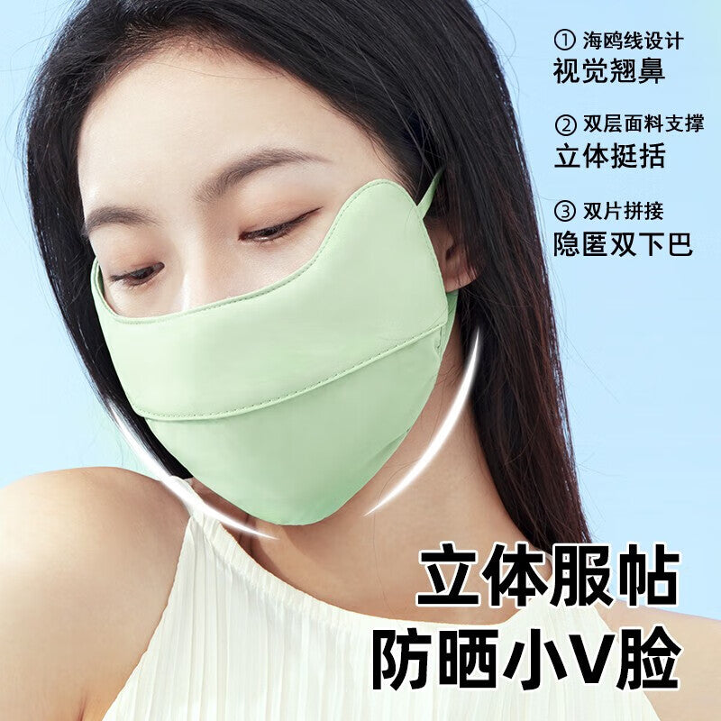 Ice silk three-dimensional sun protection mask for women, UV protection, eye protection sun protection mask